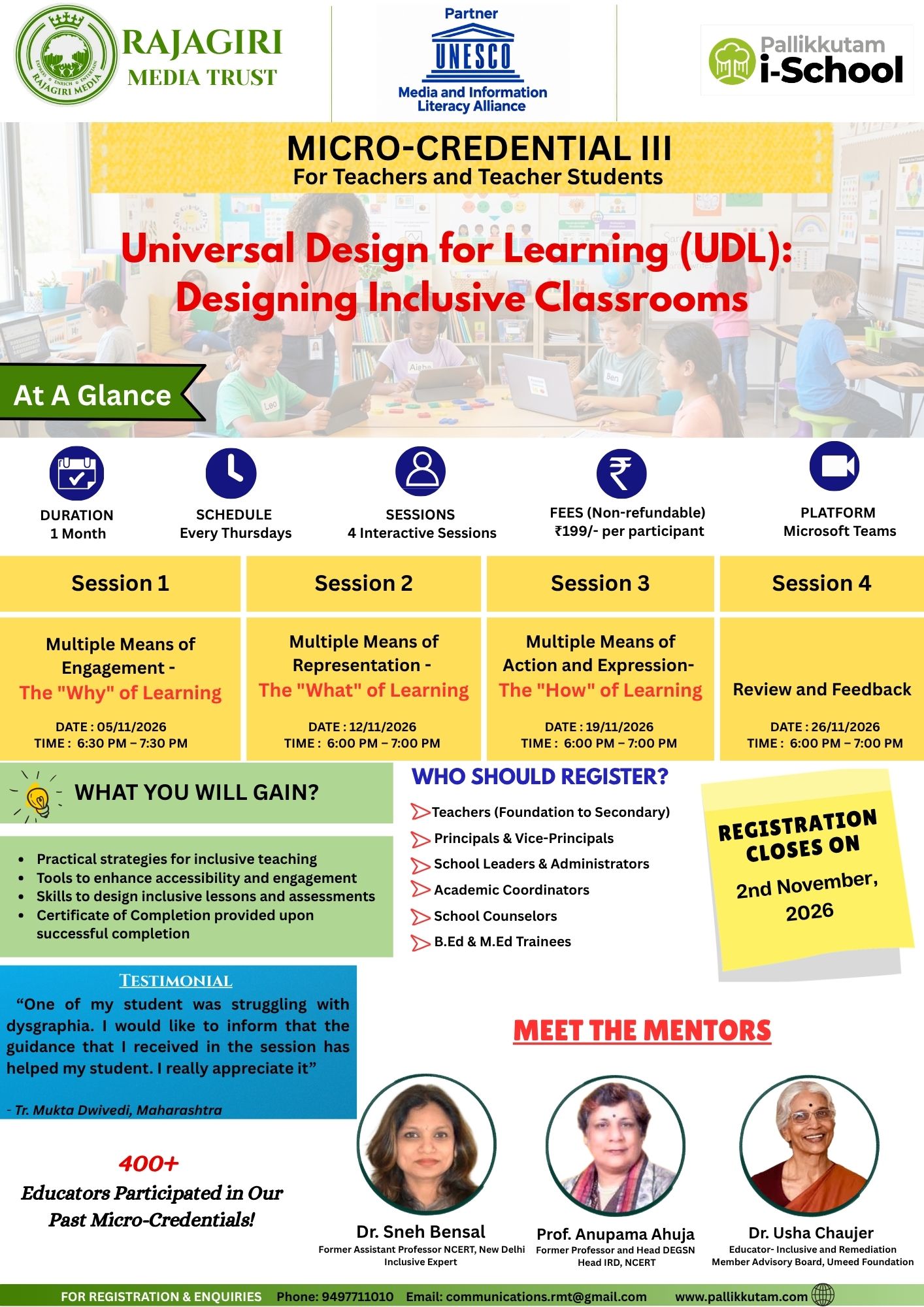 Universal Design for Learning (UDL):  Designing Inclusive Classrooms