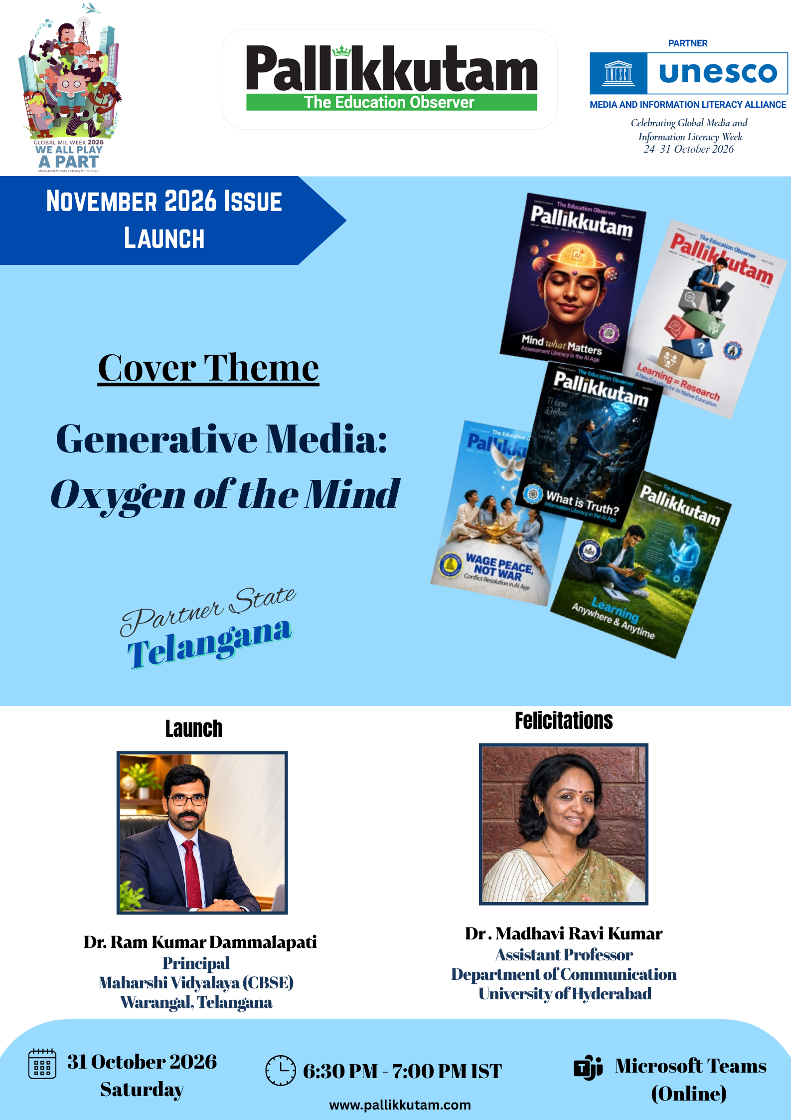 Pallikkutam- The Education Observer November Issue Launch